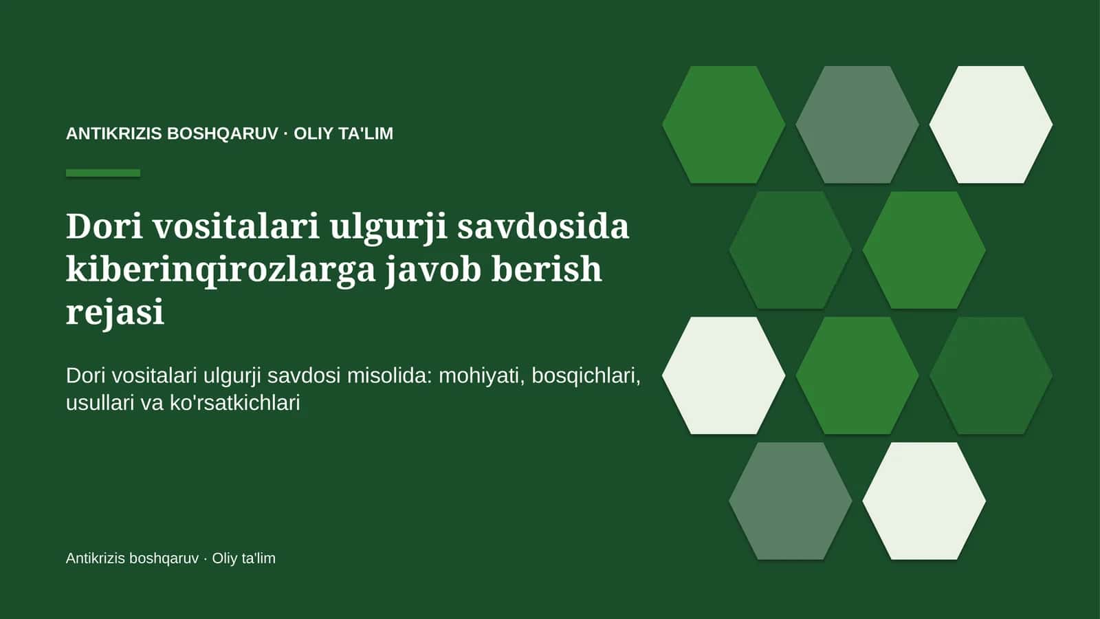 dori vositalari ulgurji savdosida kiberinqirozlarga javob berish rejasi 9289