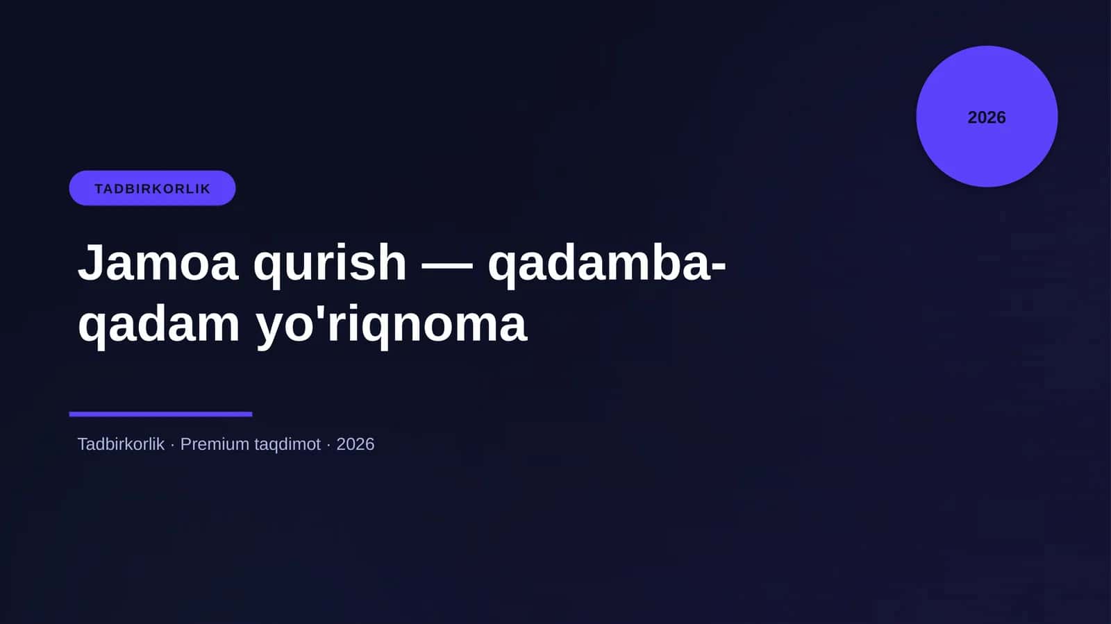 Jamoa qurish — qadamba-qadam yo'riqnoma
