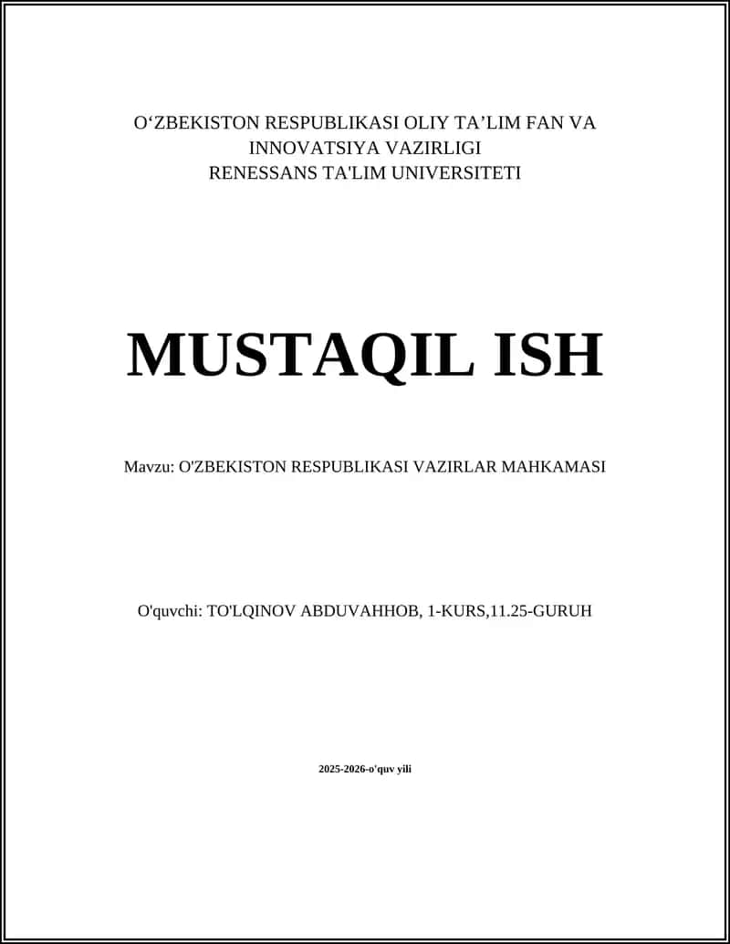 Oʻzbekiston Respublikasi Vazirlar Mahkamasi