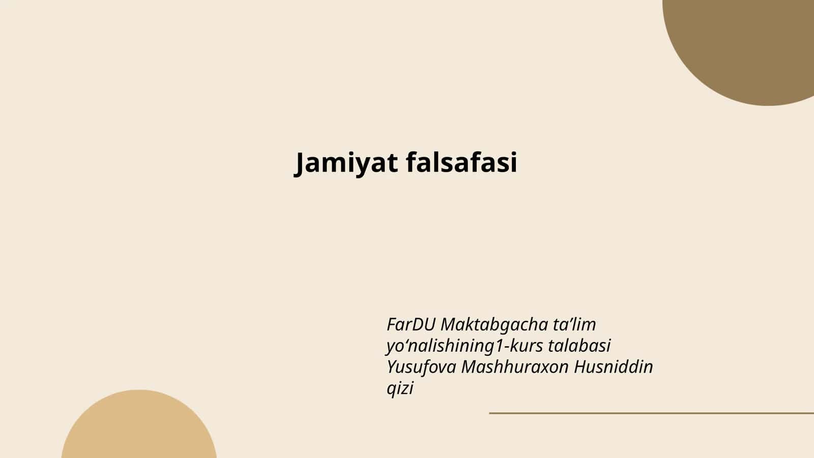 Jamiyat falsafasi