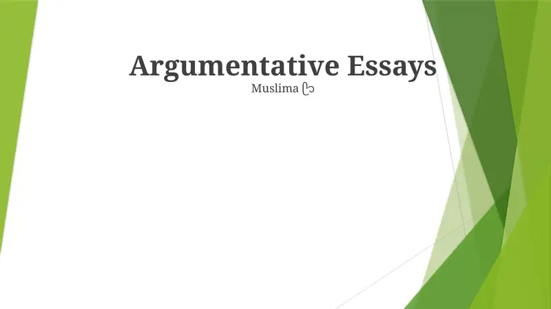Argumentative Essays