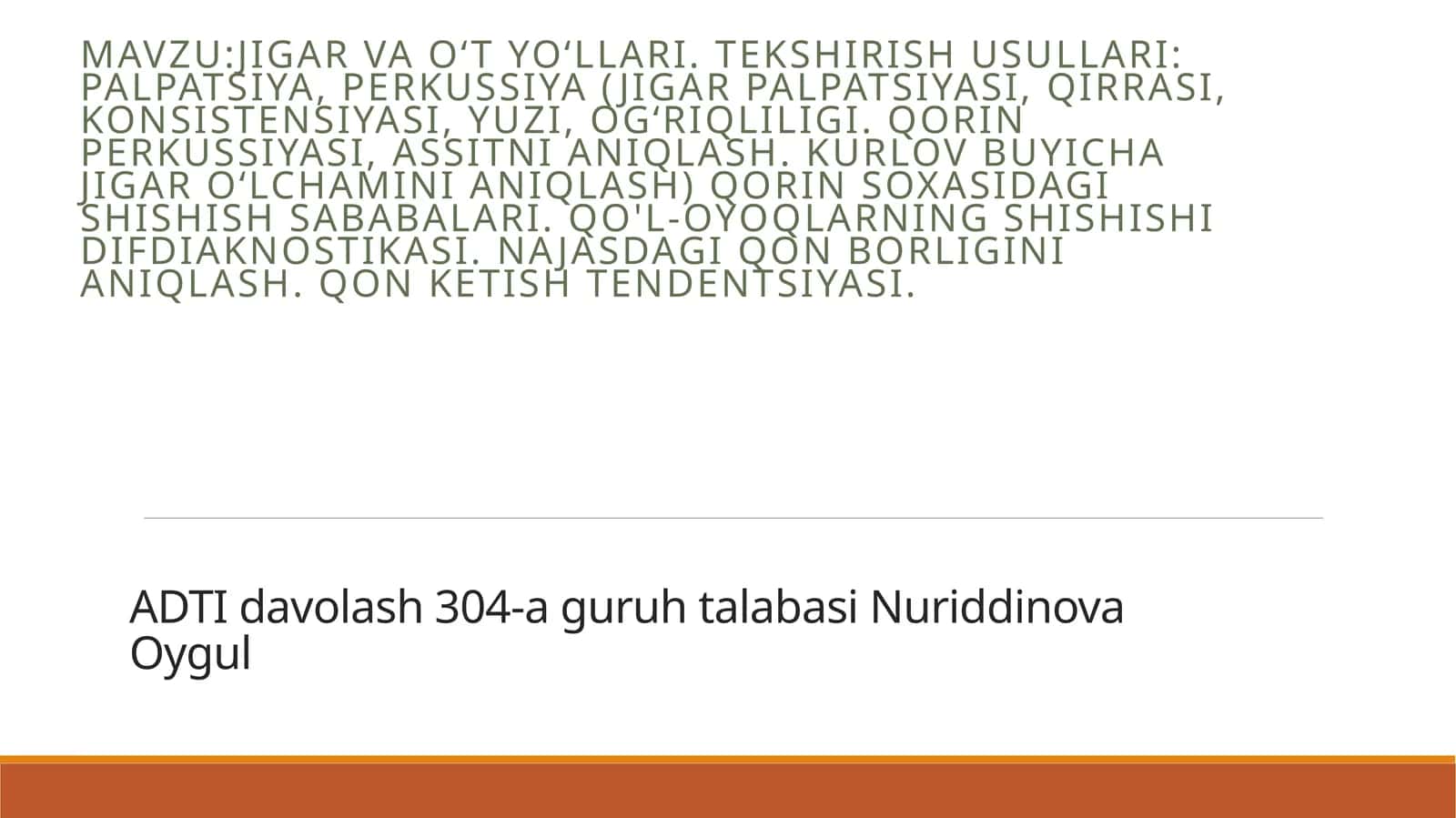 Jigar va O'tyo'lari