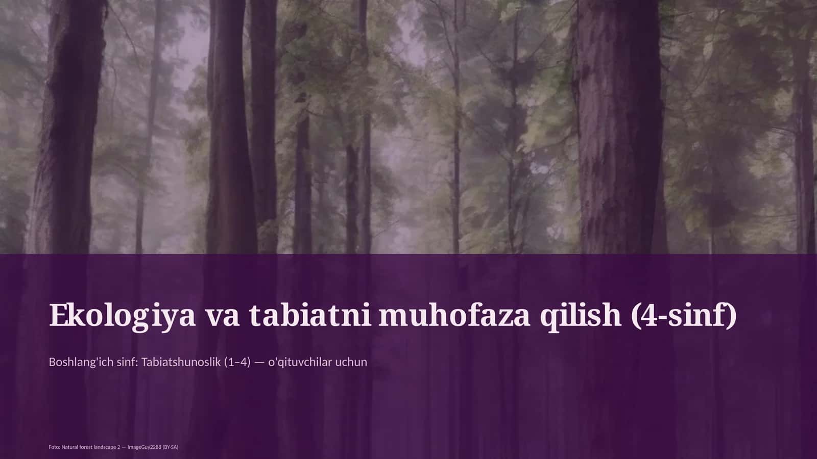 Ekologiya va tabiatni muhofaza qilish (4-sinf)