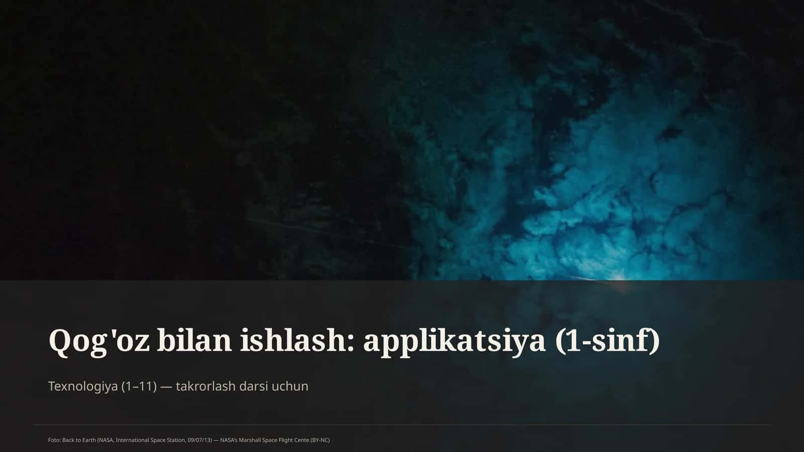 Qog'oz bilan ishlash: applikatsiya (1-sinf)