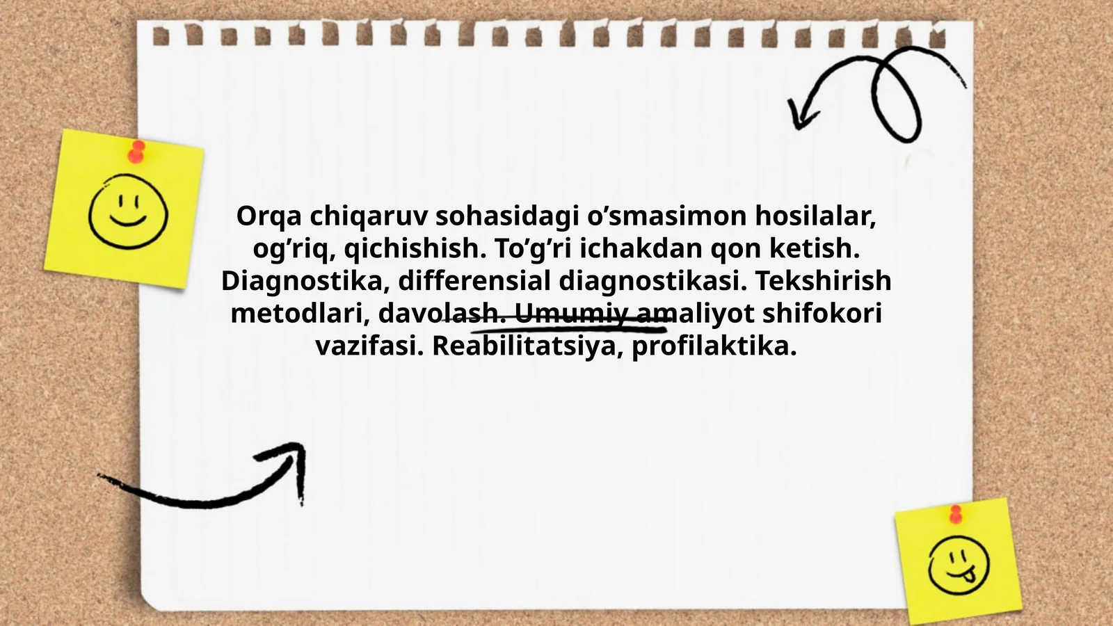 Orqa chiqaruv sohasidagi hosilalar