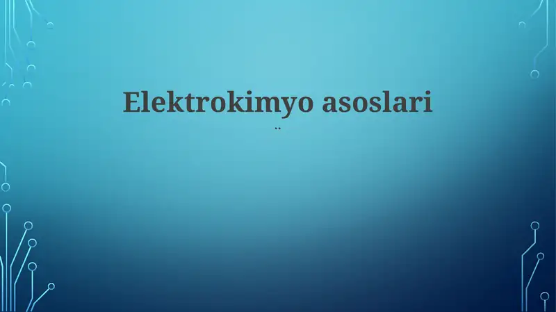 Elektrokimyo asoslari