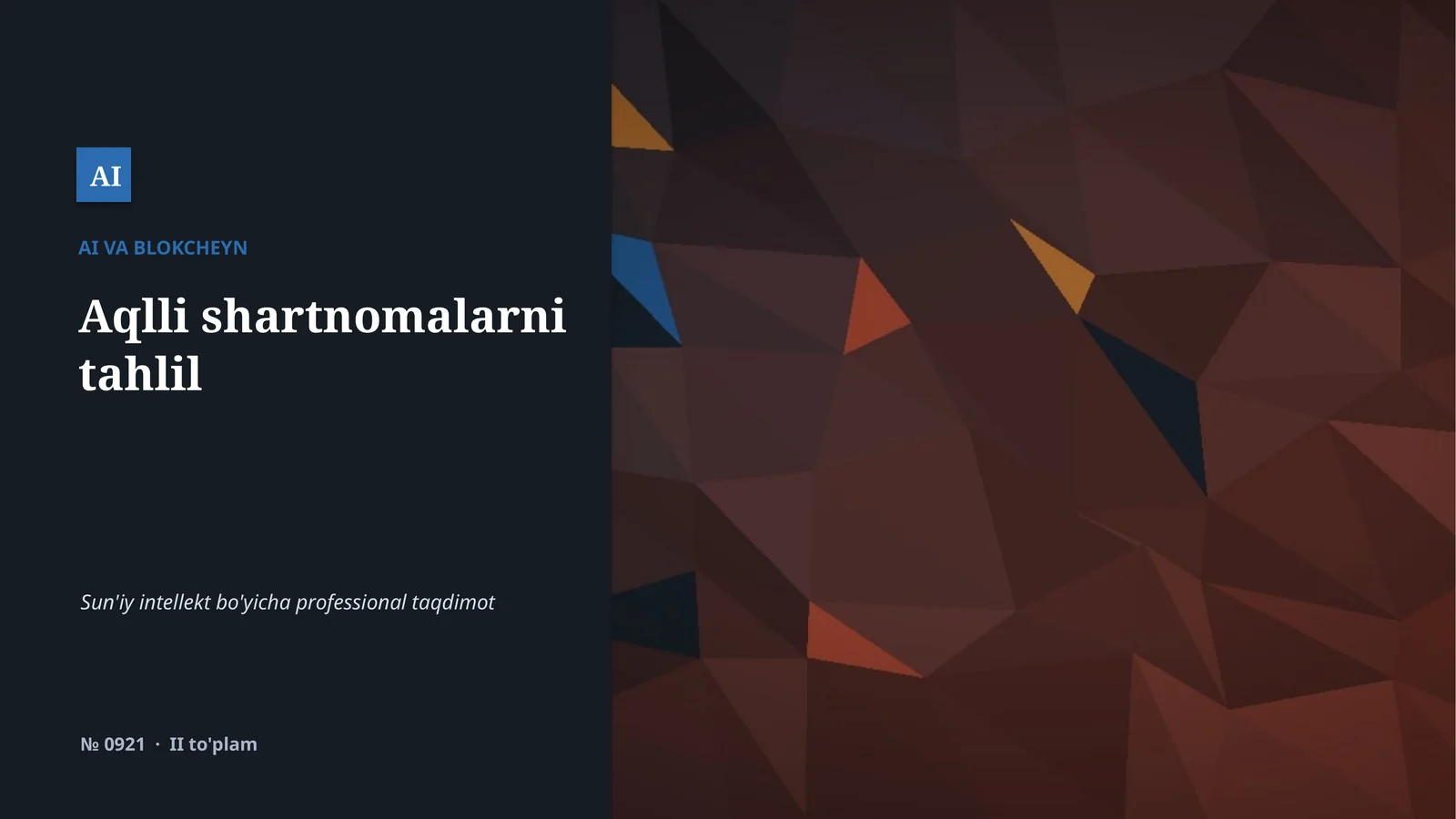 Aqlli shartnomalarni tahlil
