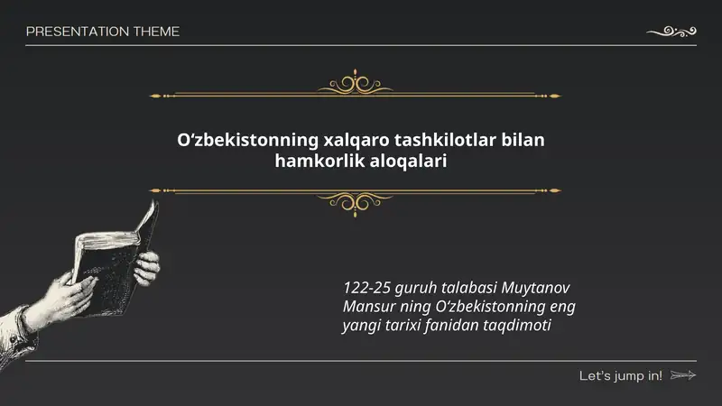 O‘zbekistonning eng yangi tarixi fanidan taqdimoti