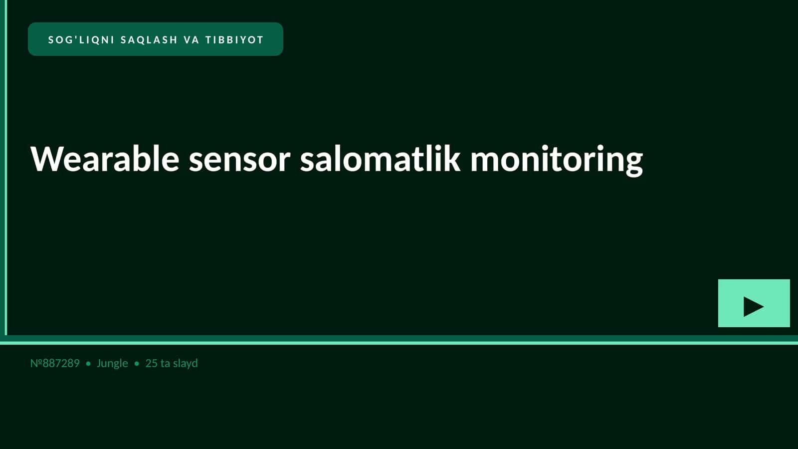 SOG'LIQNI SAQLASH VA TIBBIYOT