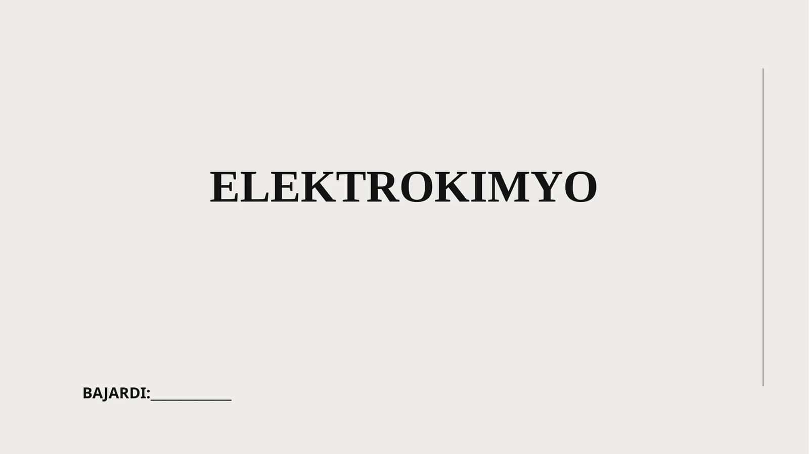 Elektrokimyo