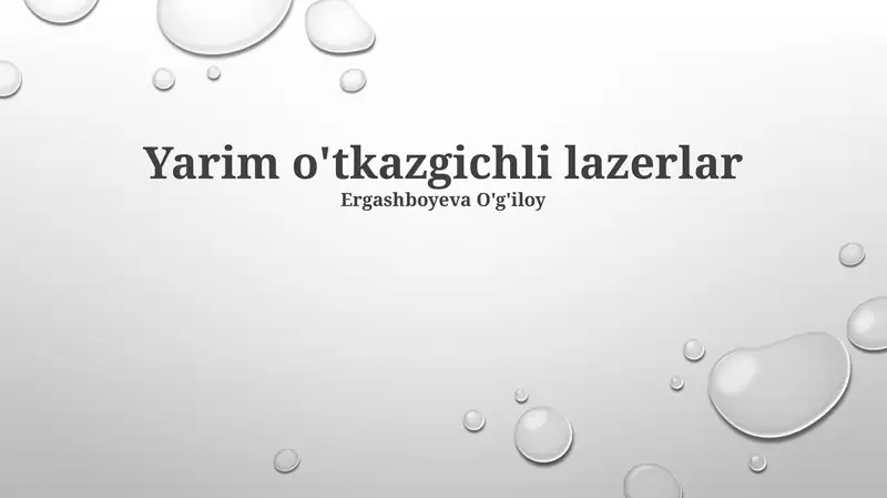 Yarim o'tkazgichli lazerlar