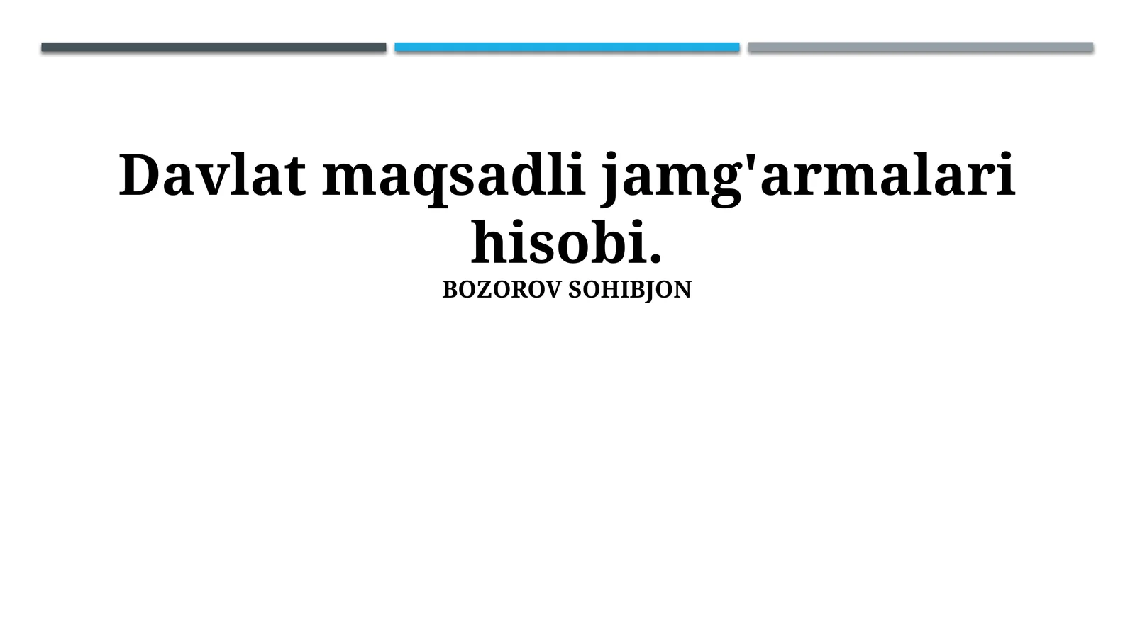 Davlat maqsadli jamg'armalari hisobi