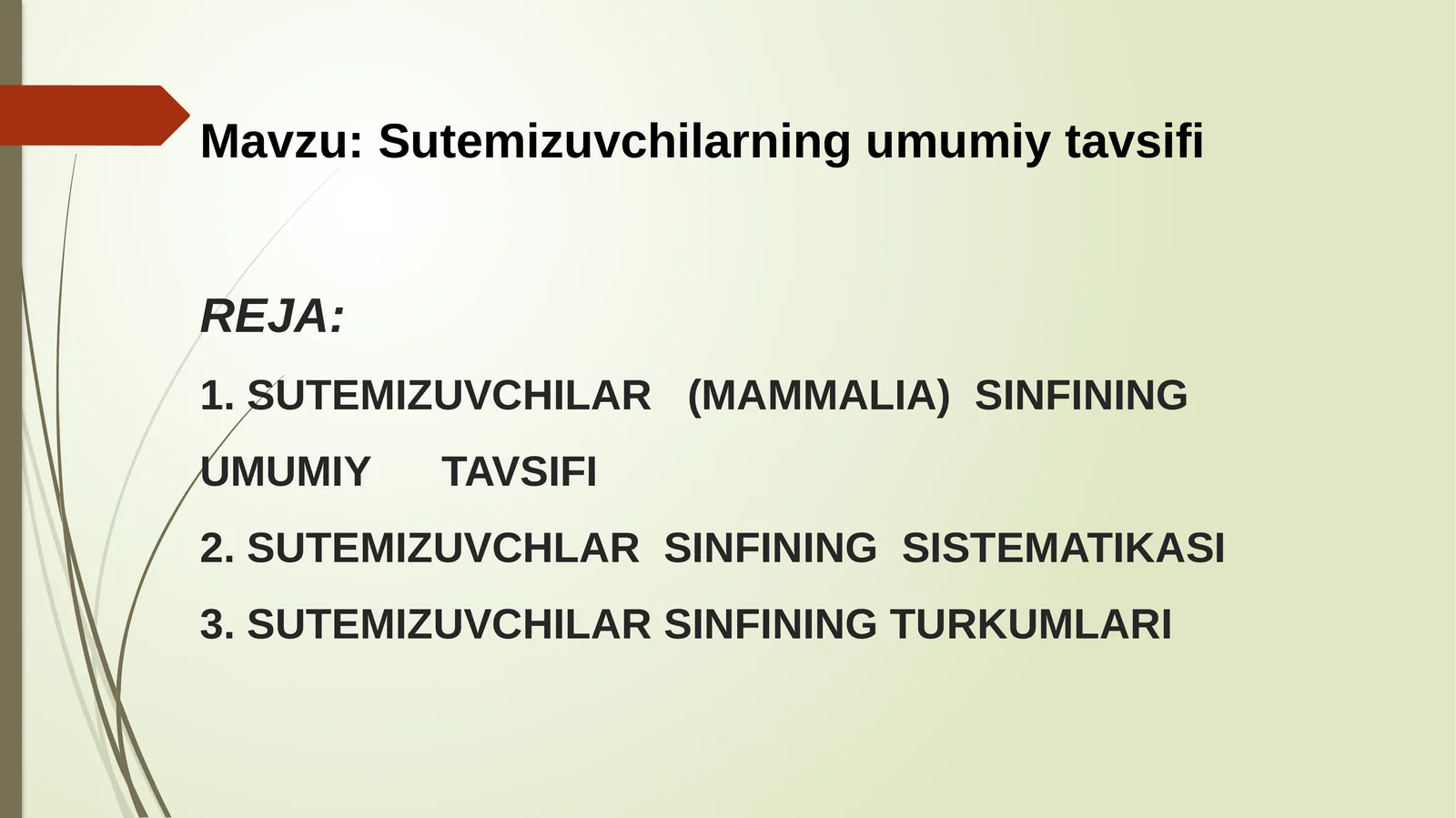 Sutemizuvchilarning umumiy tavsifi