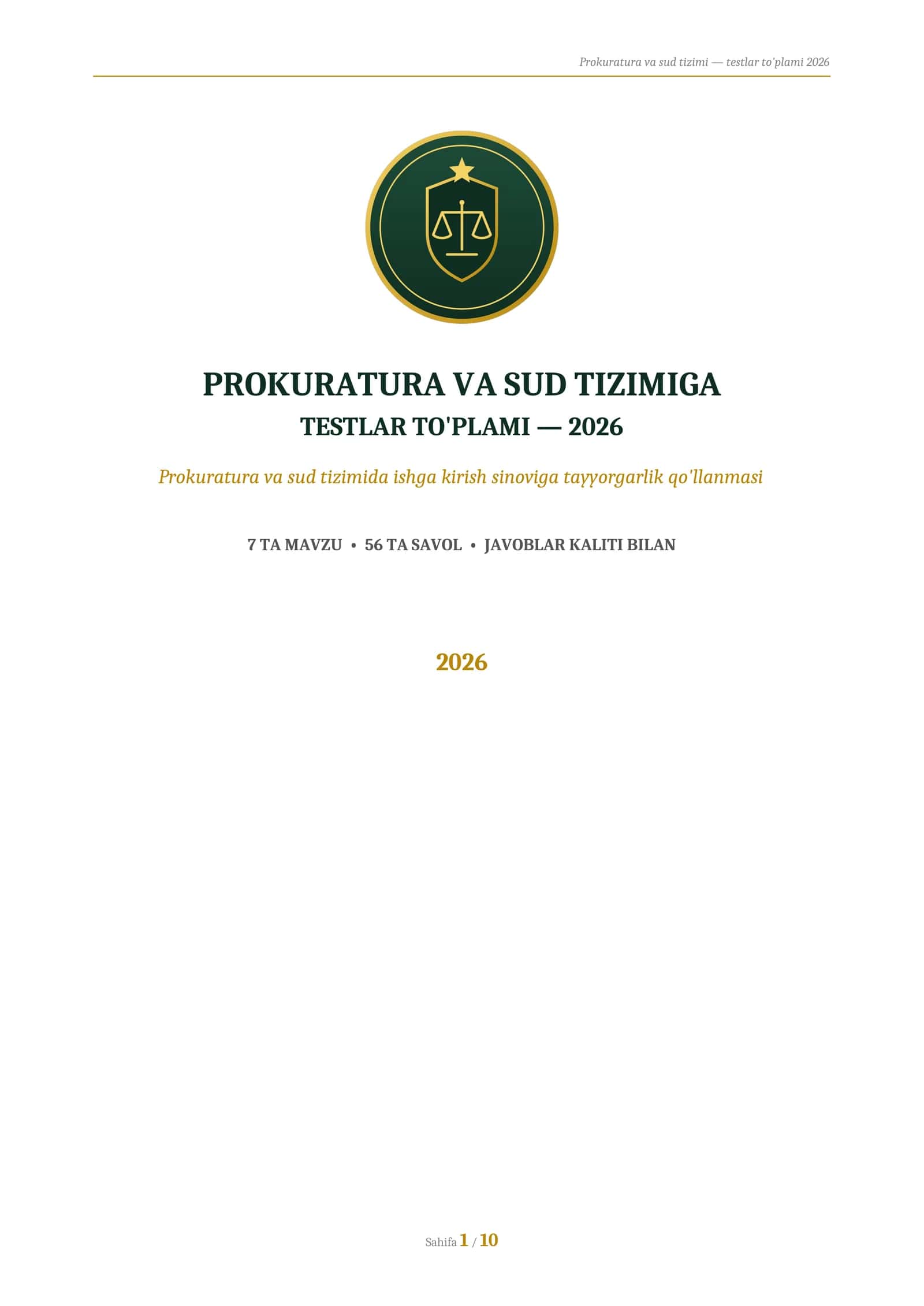 Prokuratura sud testlari