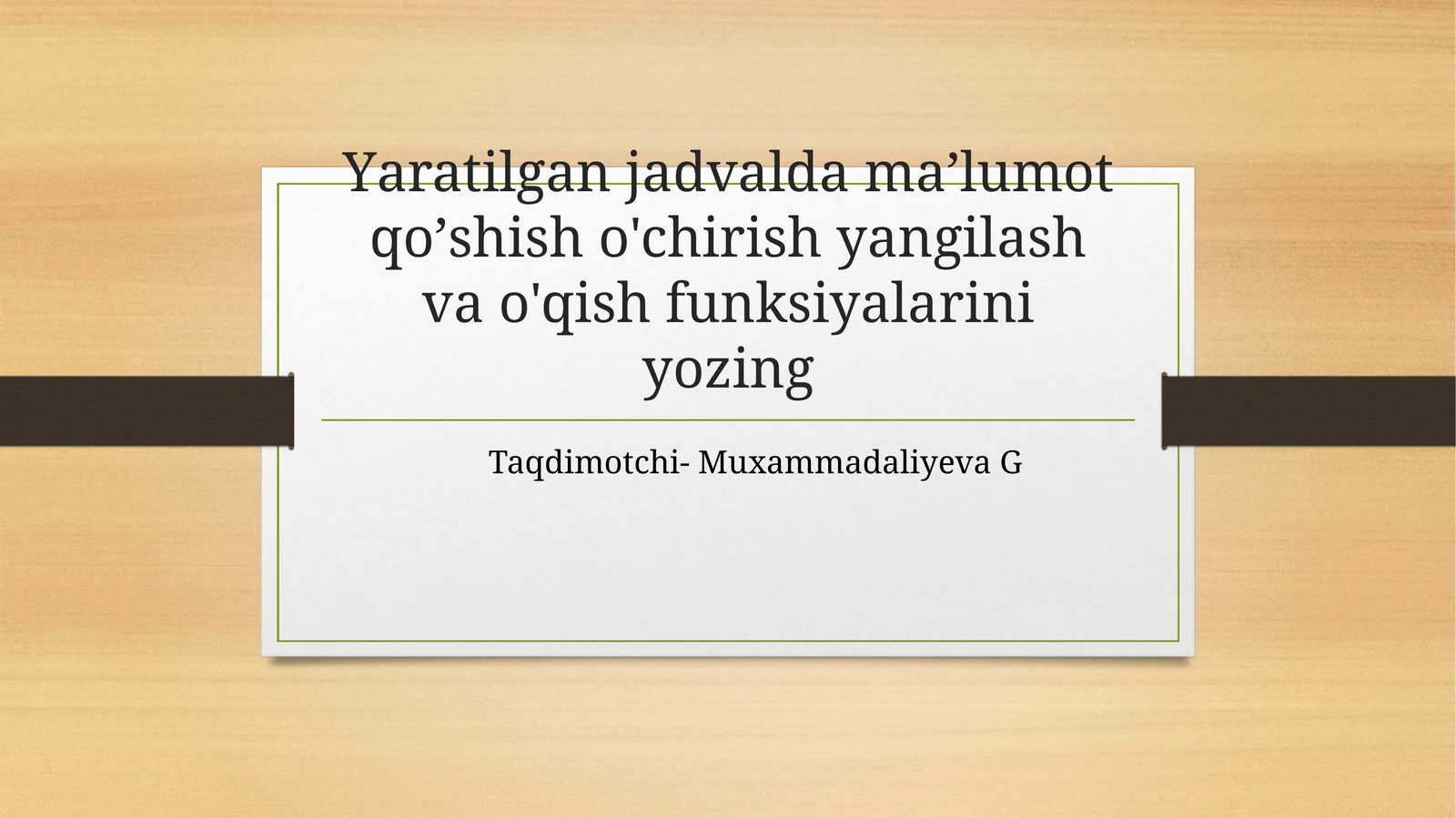 CRUDtushunchasi va uning hayotiyahamiyati