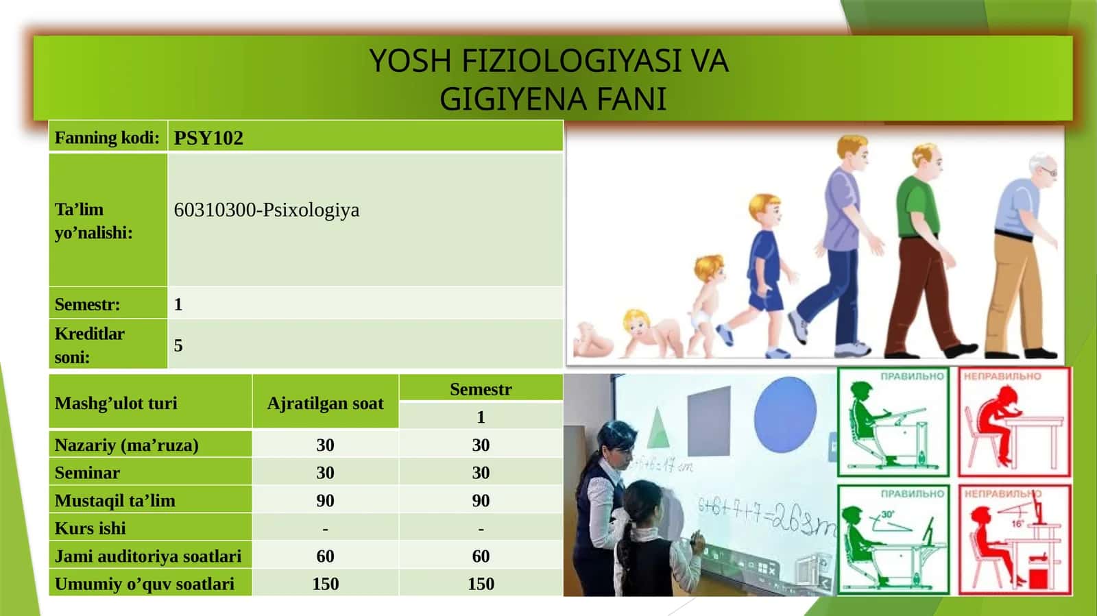 Yosh fiziologiyasi va gigiyena fani