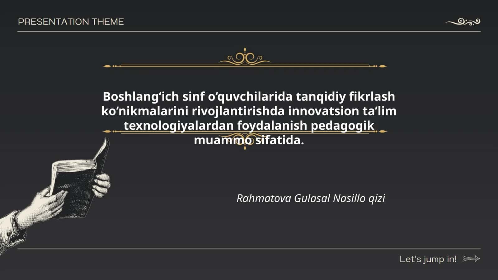 Boshlang‘ich sinf o‘quvchilarida tanqidiy fikrlash ko‘nikmalarini rivojlantirishda innovatsion ta’lim texnologiyalardan foydalanish pedagogik muammo sifatida