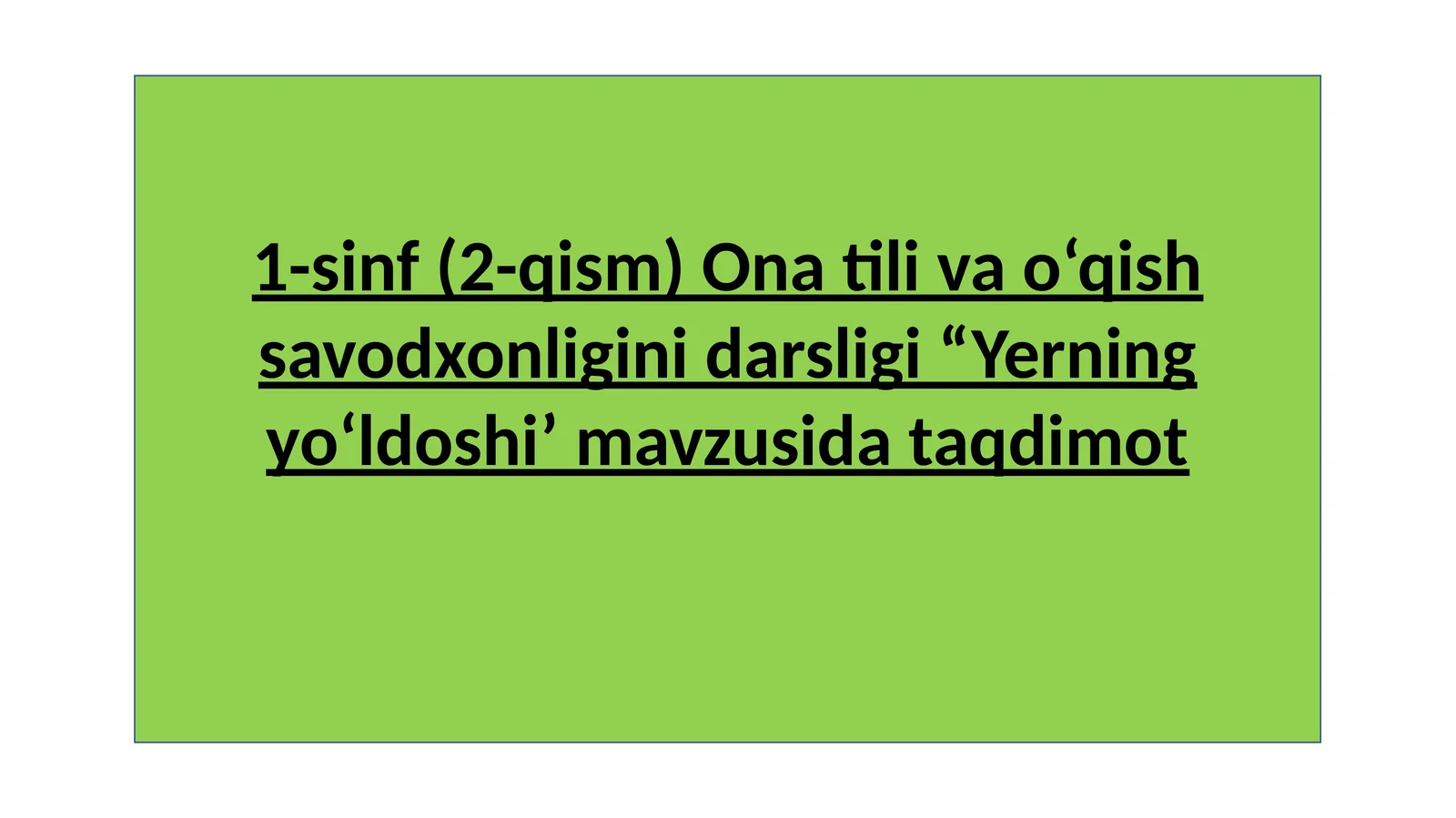 dars ishlanma
