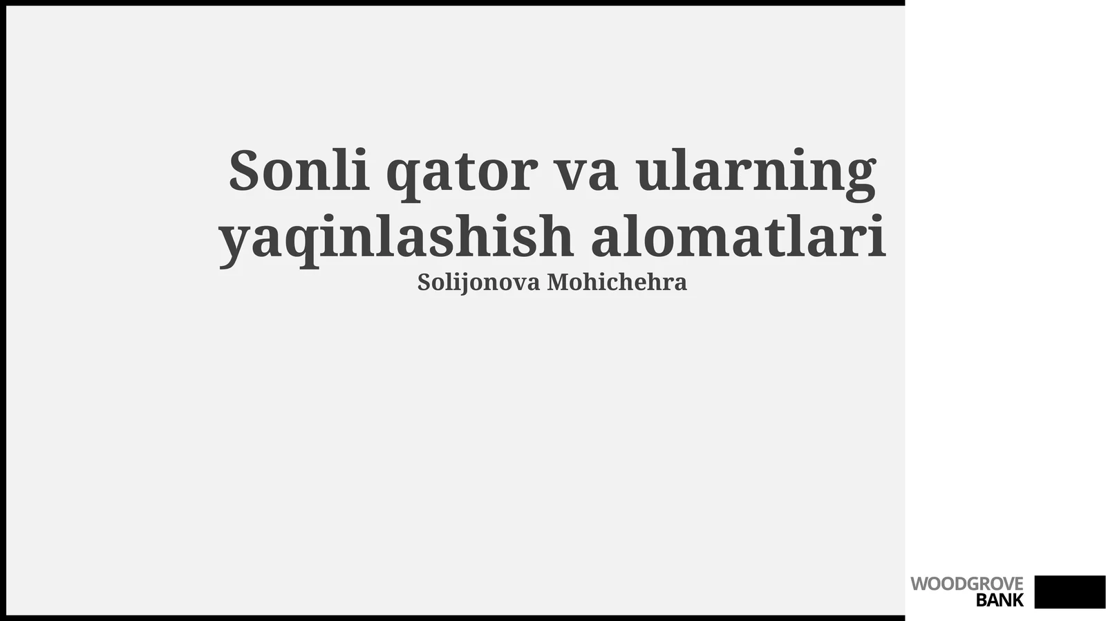 Arifmetik Qatorlar