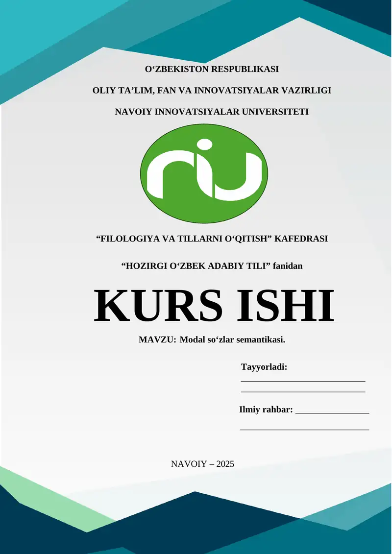 Modal so‘zlar semantikasi