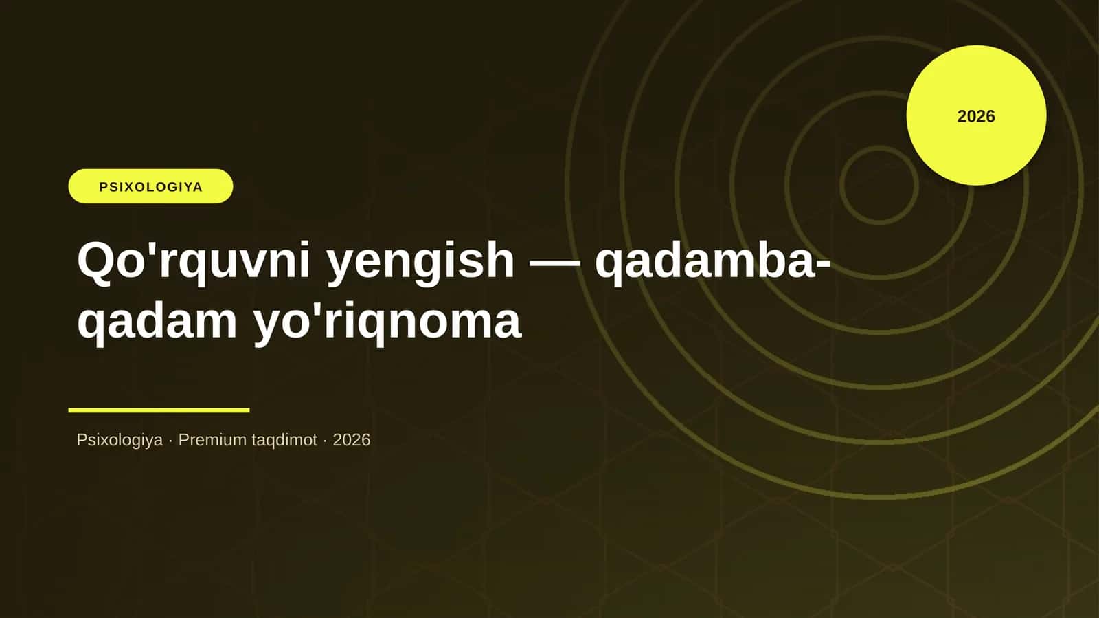 Qo'rquvni yengish — qadamba-qadam yo'riqnoma