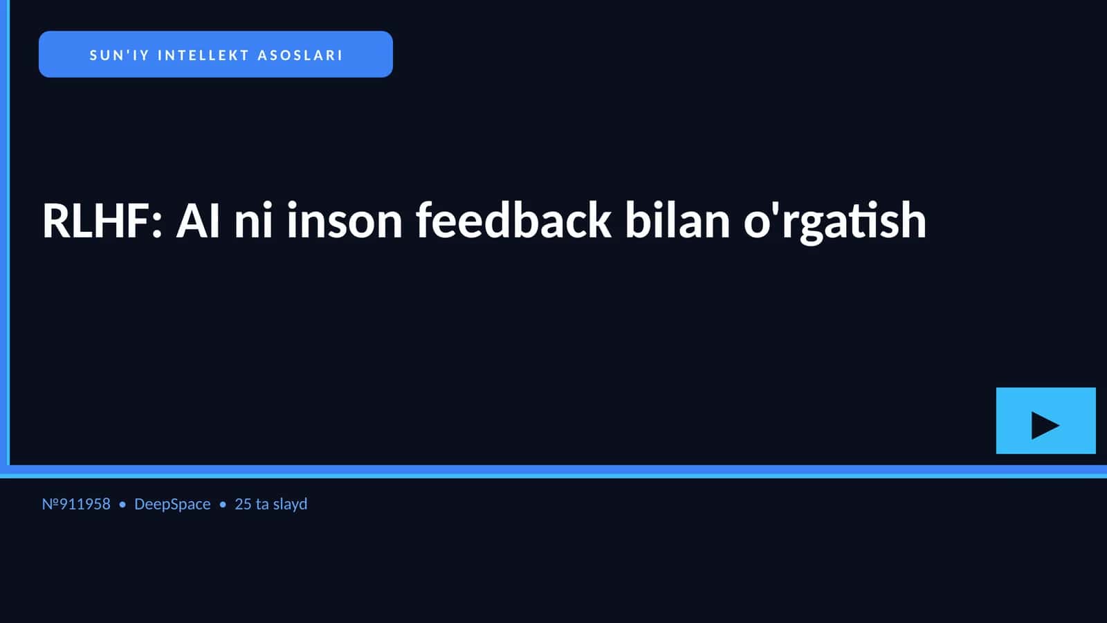 RLHF: AI ni inson feedback bilan o'rgatish
