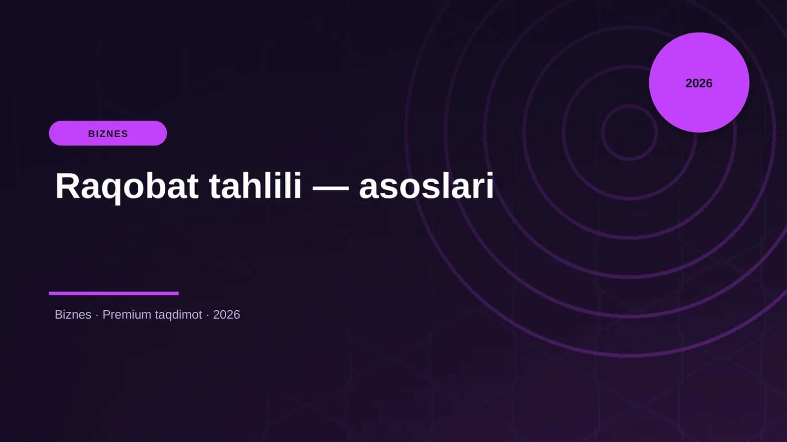 Raqobat tahlili — asoslari
