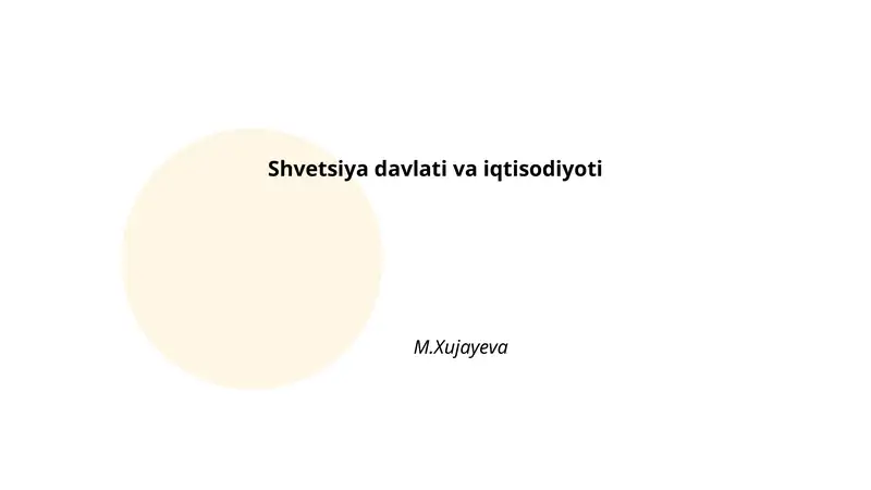 Shvetsiya davlati va iqtisodiyoti