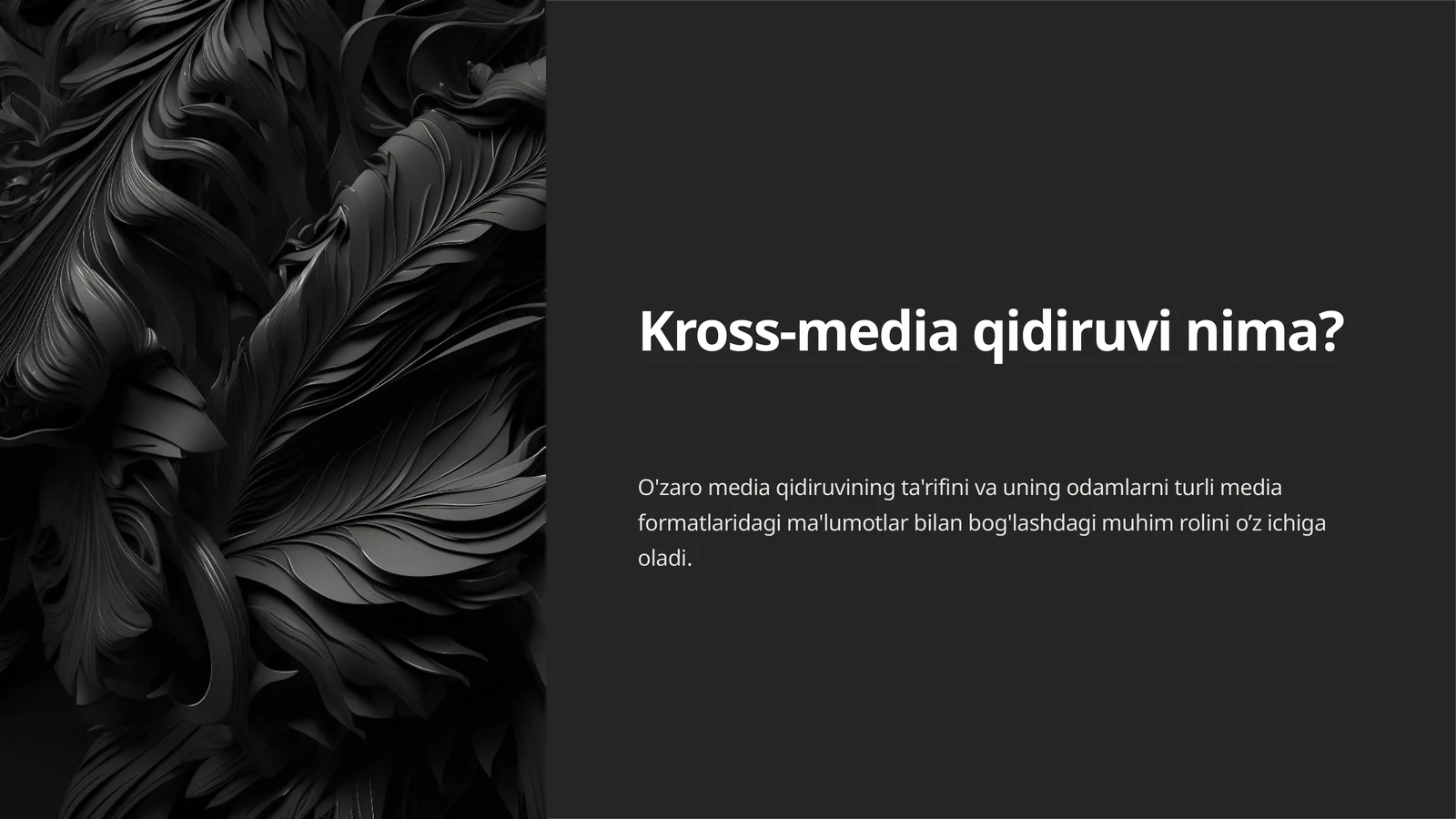 Kross-media qidiruvi. O'zaro media qidiruv: chegaralarni o'rganish