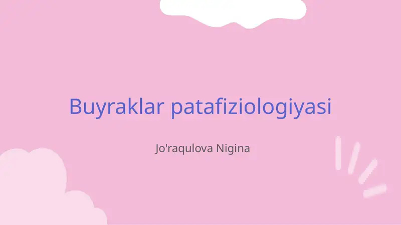 Buyraklar patafiziologiyasi