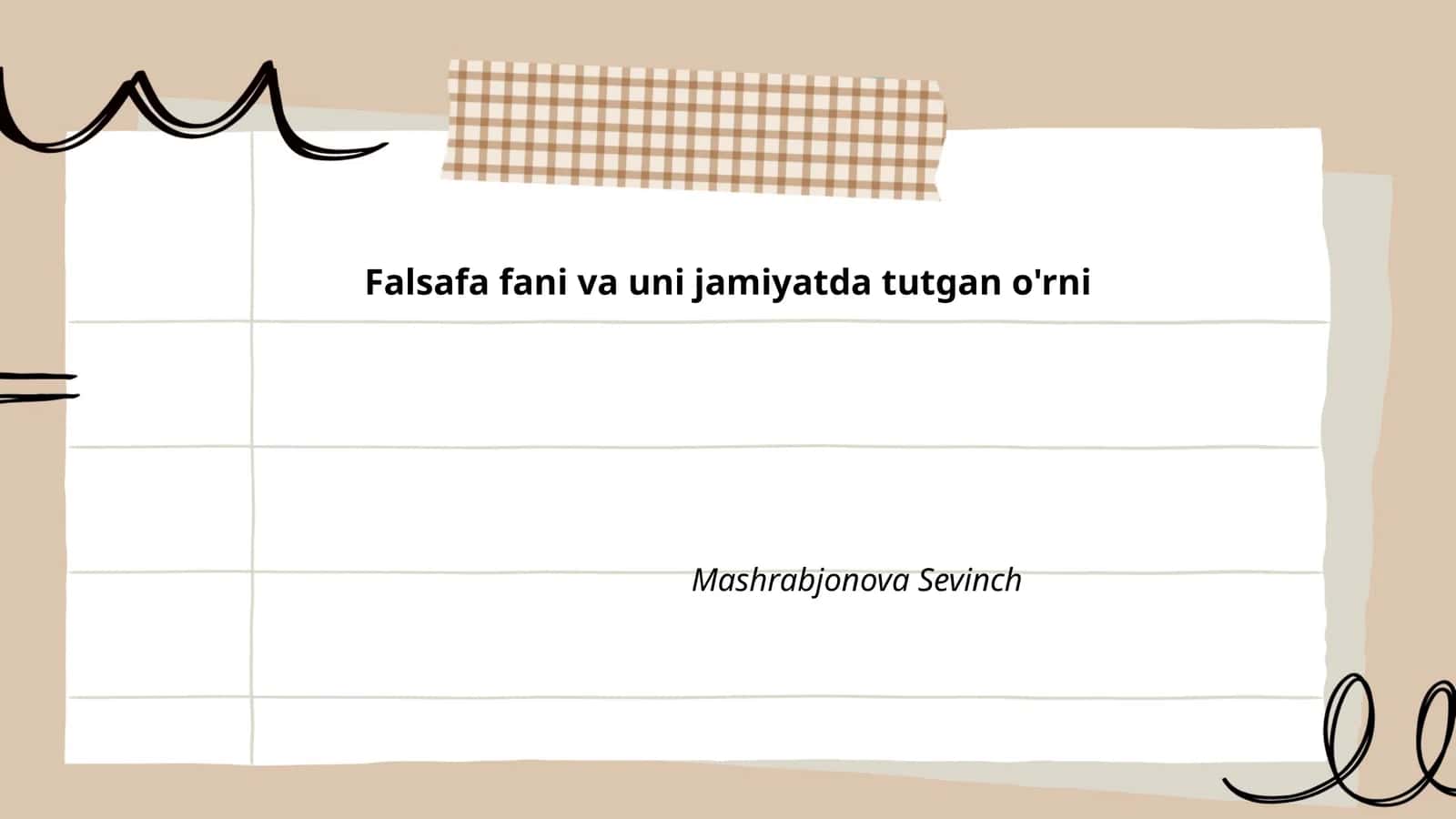 Falsafa fani va uni jamiyatda tutgan o'rni