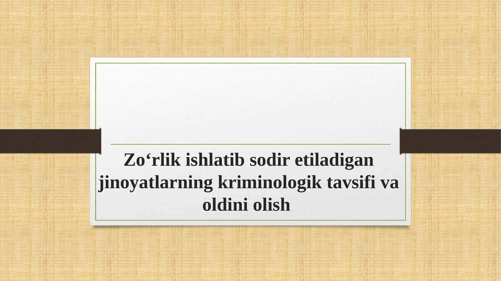 Jinoyatlar va kriminologiya
