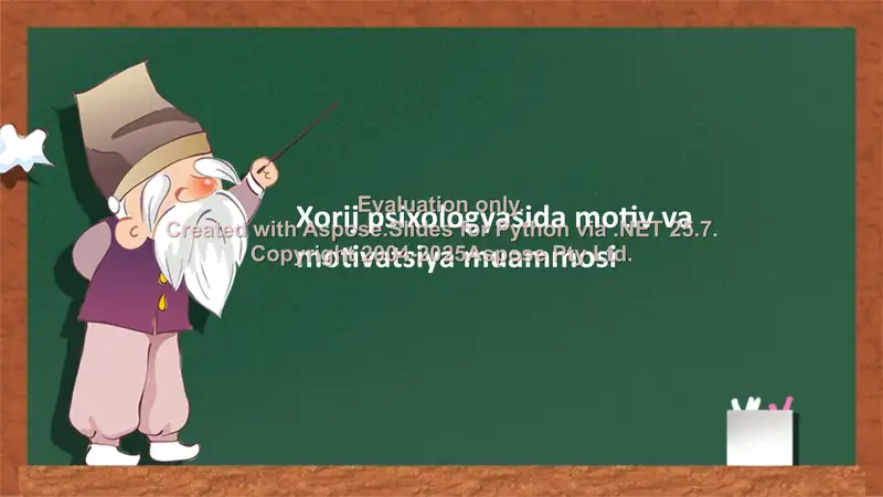 Xorij psixologyasida motiv va motivatsiya muammosi