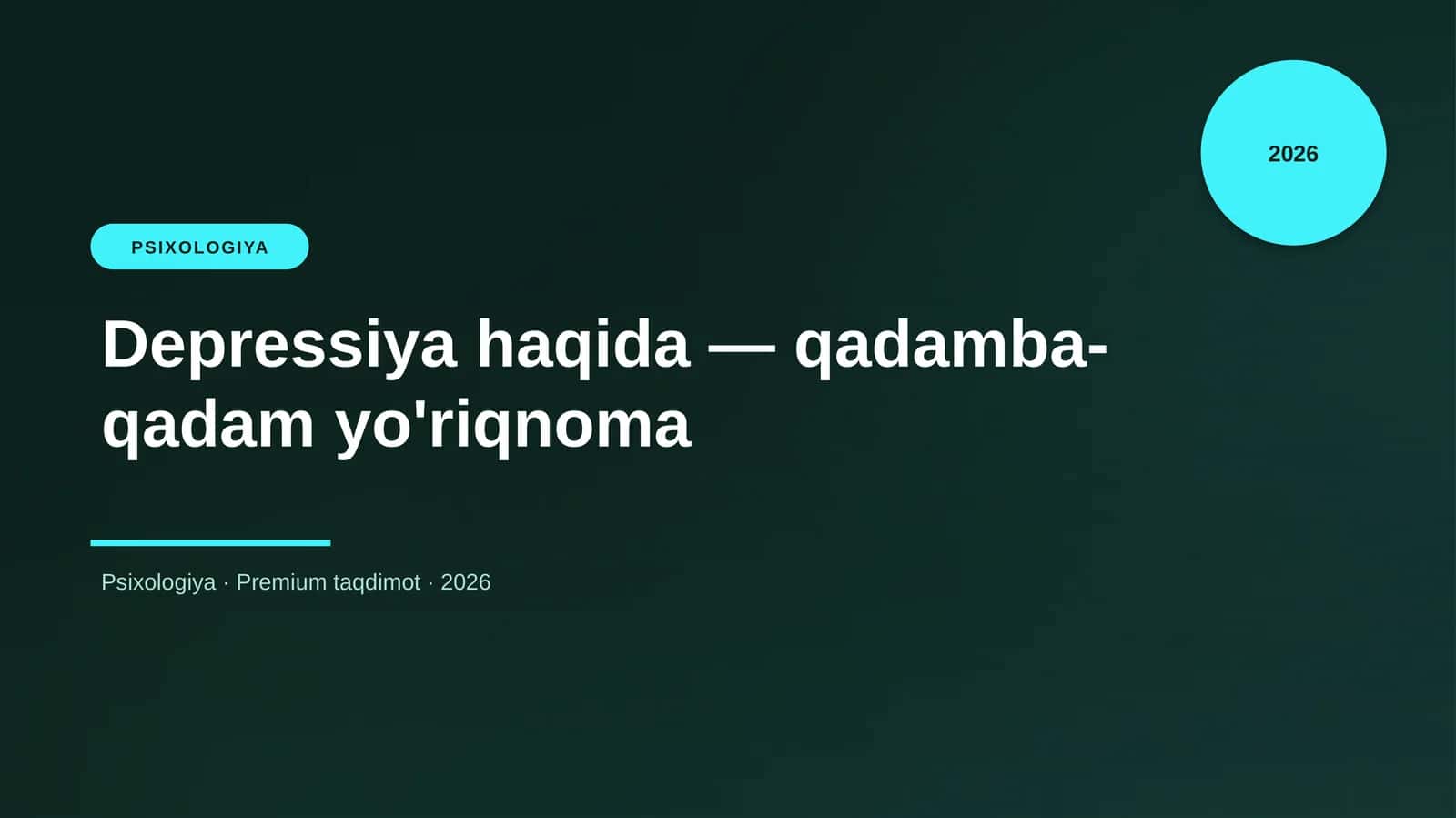 Depressiya haqida — qadamba-qadam yo'riqnoma