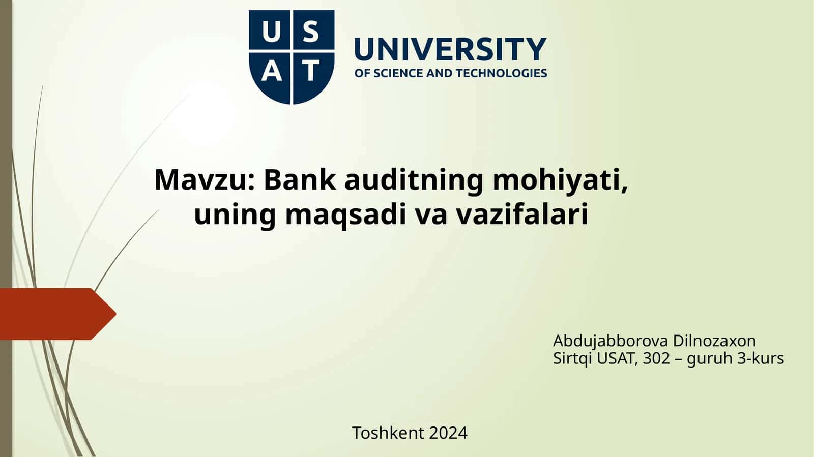 Auditning mohiyati, uning maqsadi va vazifalari