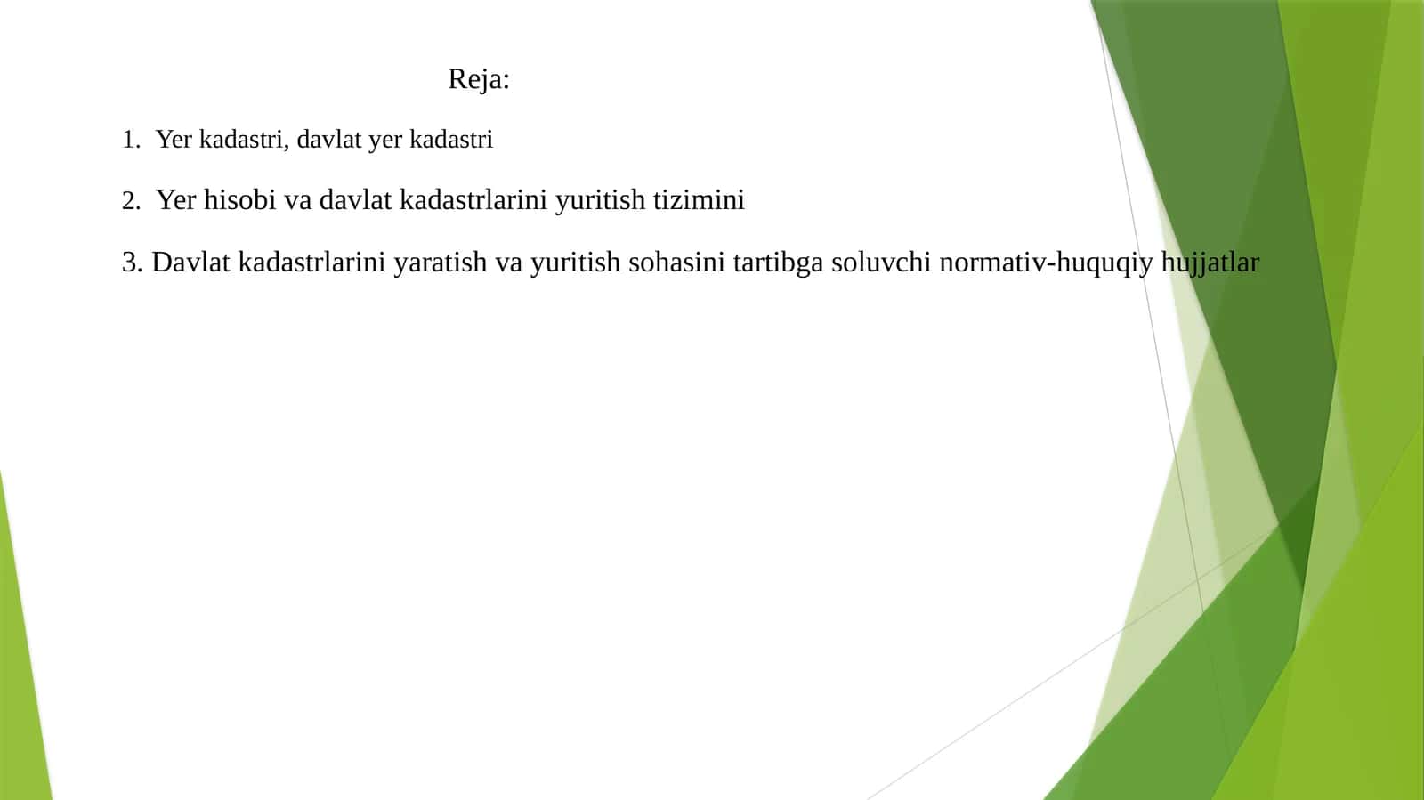 Davlat yer kadastr tushunchasi va yuritish tartibi