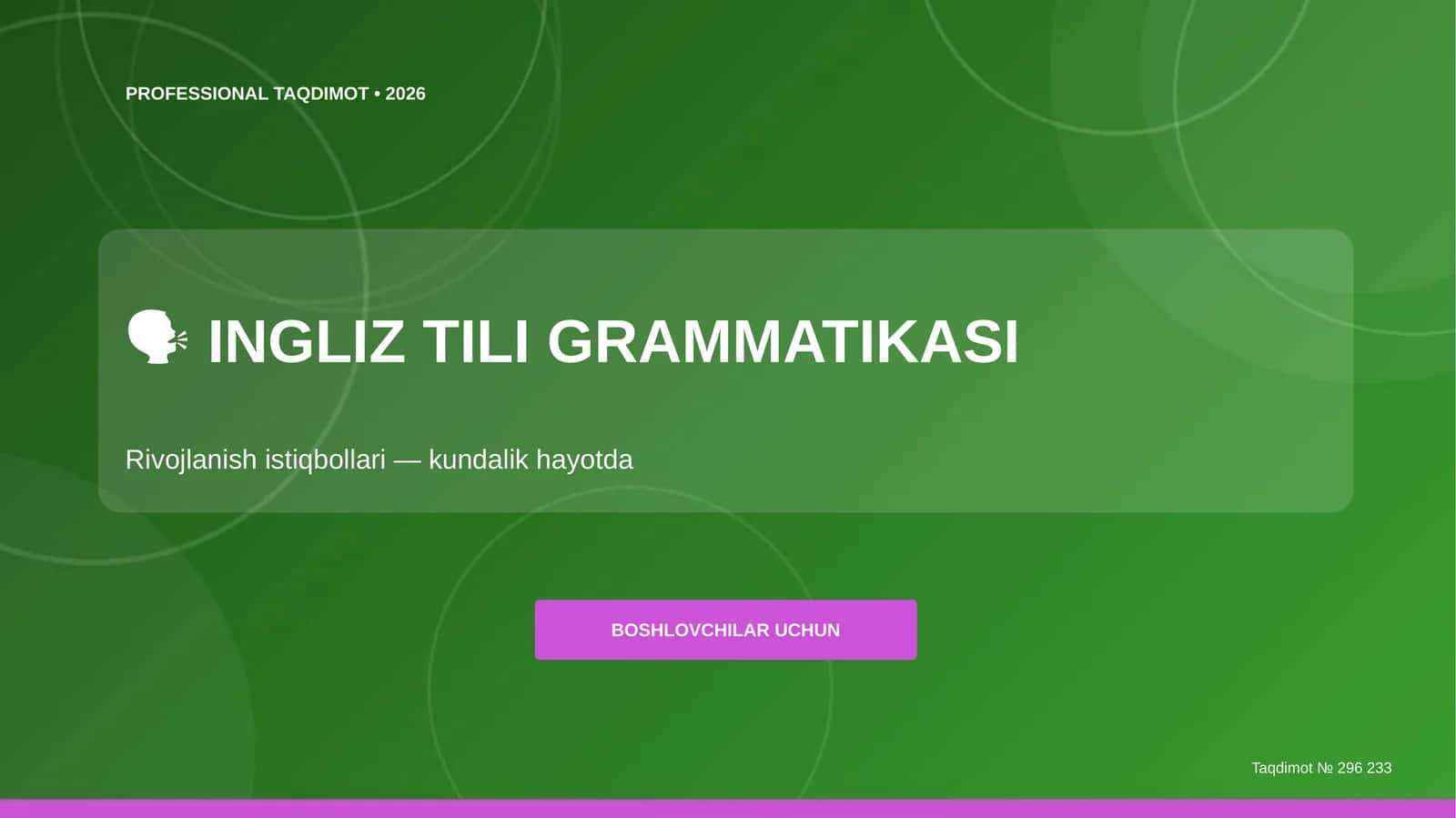 INGLIZ TILI GRAMMATIKASI