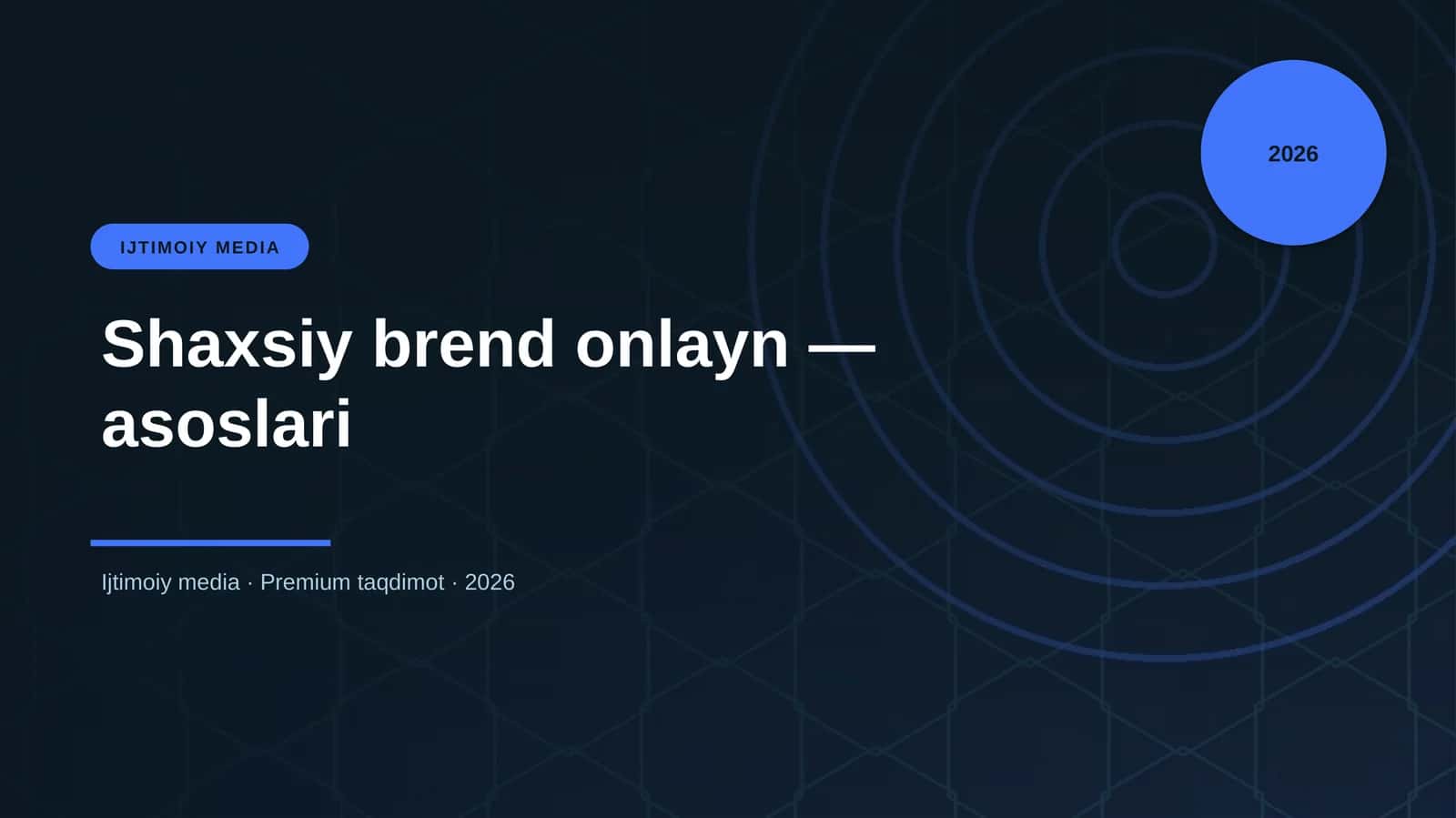 Shaxsiy brend onlayn — asoslari
