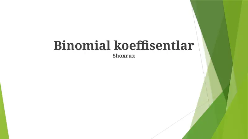Binomial koeffisentlar