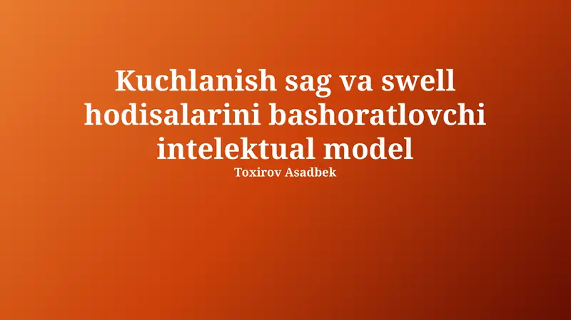 Kuchlanish sag va swell hodisalarini bashoratlovchi intelektual model