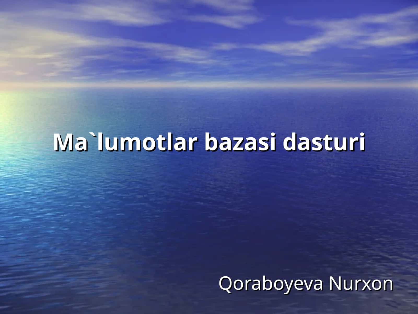 Ma`lumotlar bazasi dasturi