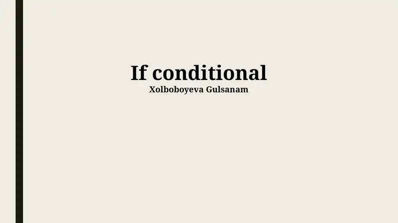 If conditional