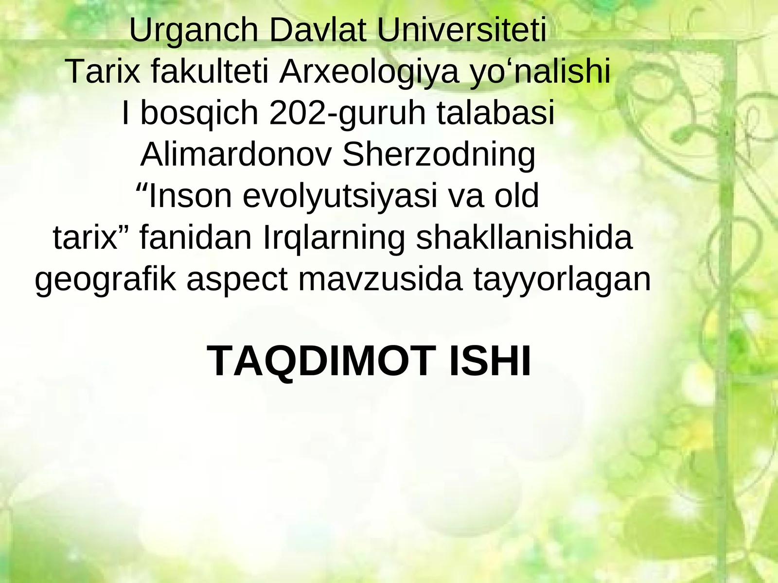 Inson evolyutsiyasi va oldi tarix