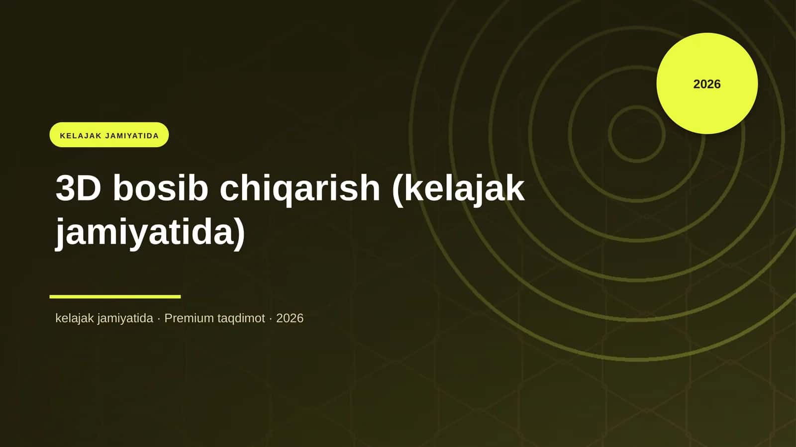 3D bosib chiqarish (kelajak jamiyatida)