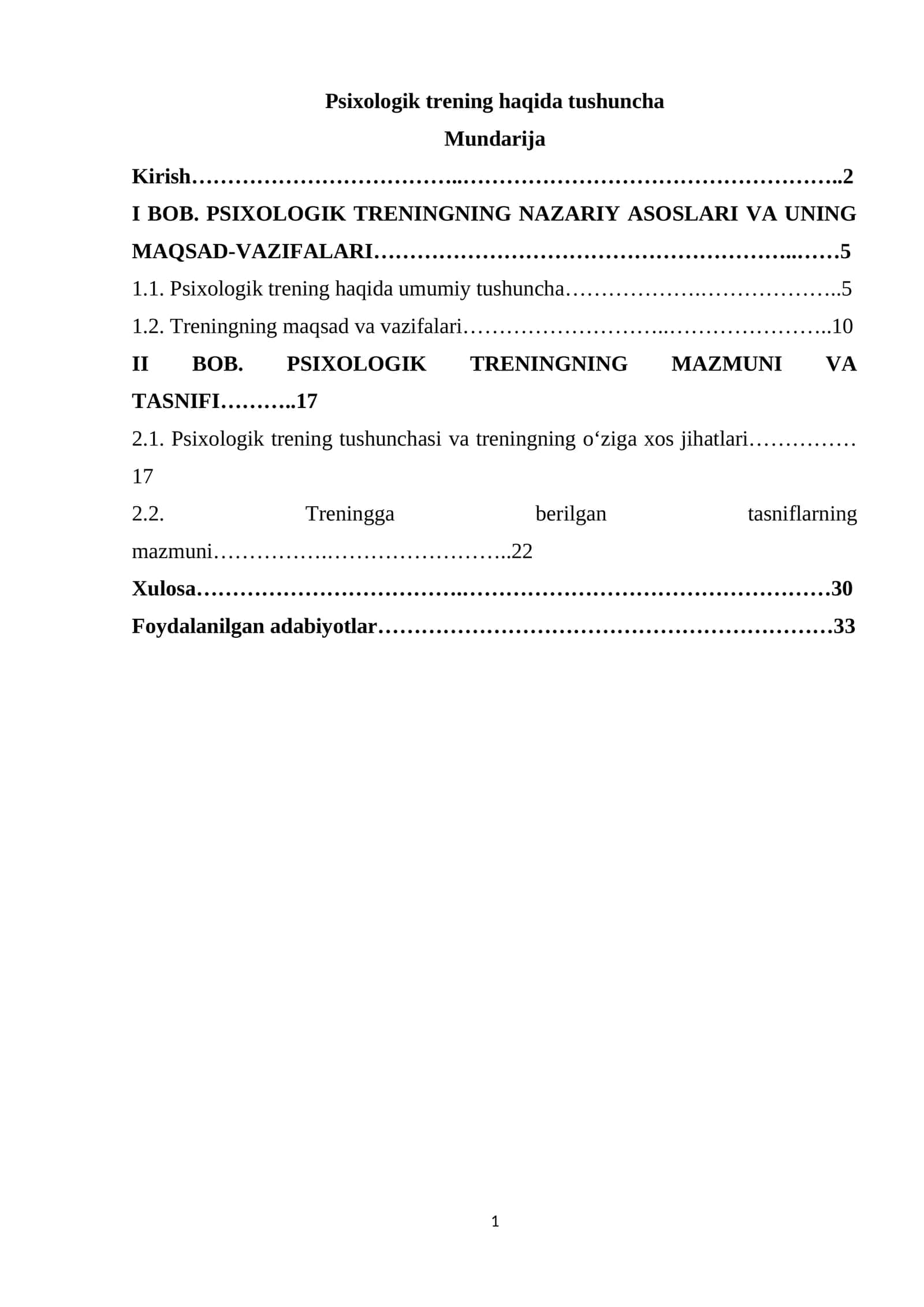 Psixologik trening haqida tushuncha