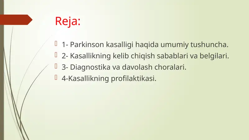 Parkinsonkasalligihaqidaumumiytushuncha