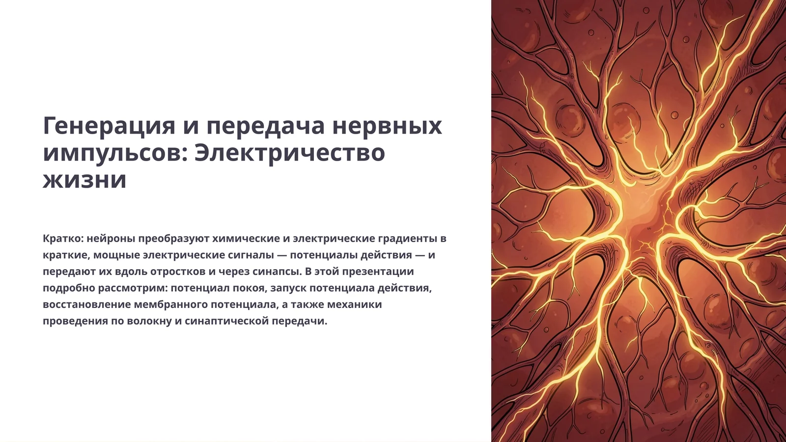 Генерация и передача нервных импульсов: Электричество жизни