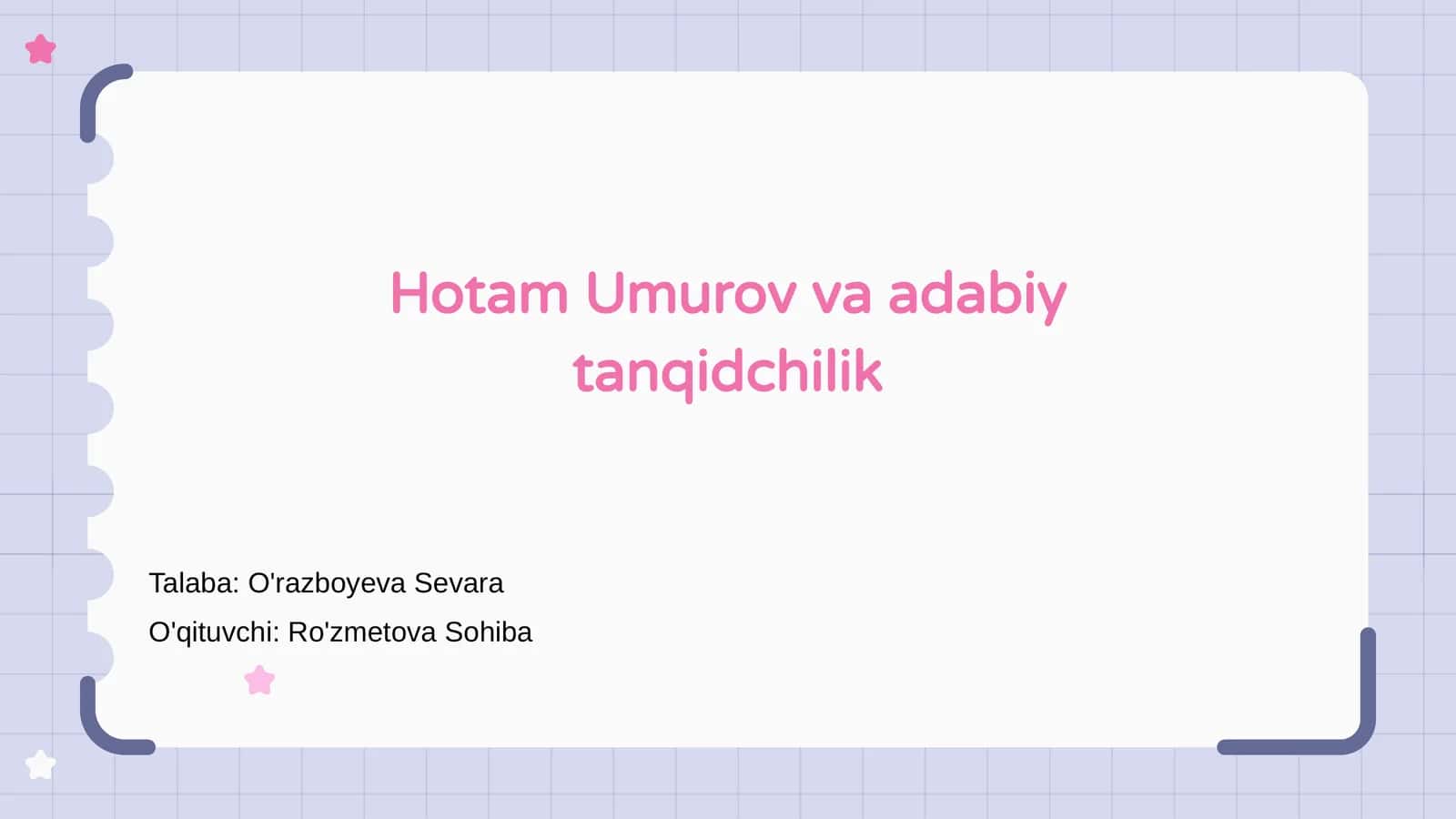 Hotam Umurov va adabiy tanqidchilik