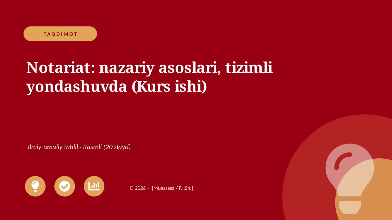 Notariat: nazariy asoslari, tizimli yondashuvda (Kurs ishi)