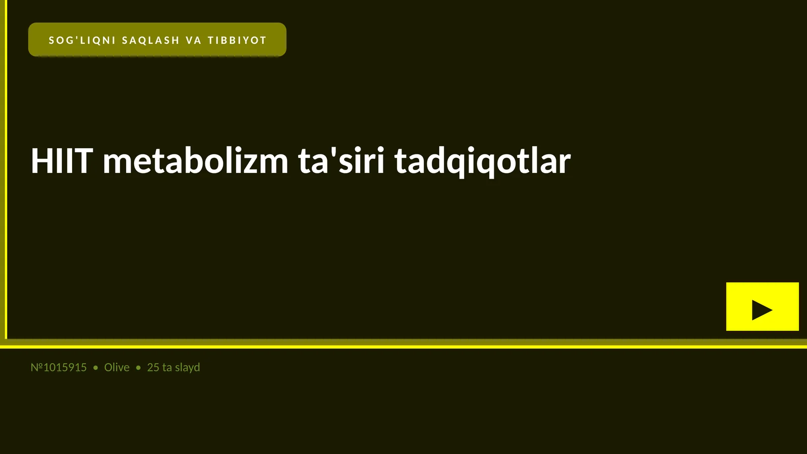 HIIT metabolizm ta'siri tadqiqotlar